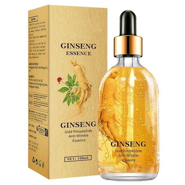 Ginseng Serum,100 Ml Ginseng Polypeptide Anti-Ageing Essence,Ginseng Extract Essence oil,Ginseng Anti-Wrinkle Serum,Anti Aging Serum for Face,Reduce Fine Lines & Wrinkles, Hydrate & Moisturise