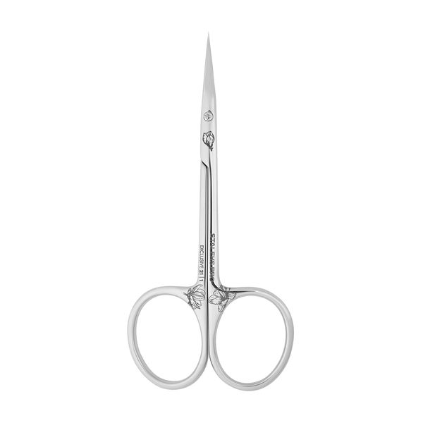 STALEKS PRO EXCLUSIVE Professional Cuticle scissors - Magnolia Pattern - Pack of 1 pcs - Model SX-21/1m