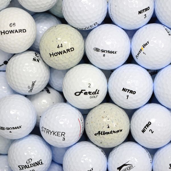 Second Chance 24 Mixed Golf Balls with Carry Bag, White Golf Balls Only