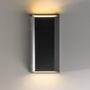 CGC Lighting Outdoor Outside Wall Light Rectangular Dark Grey Anthracite Up Down Garden LED Mains Power (Large)