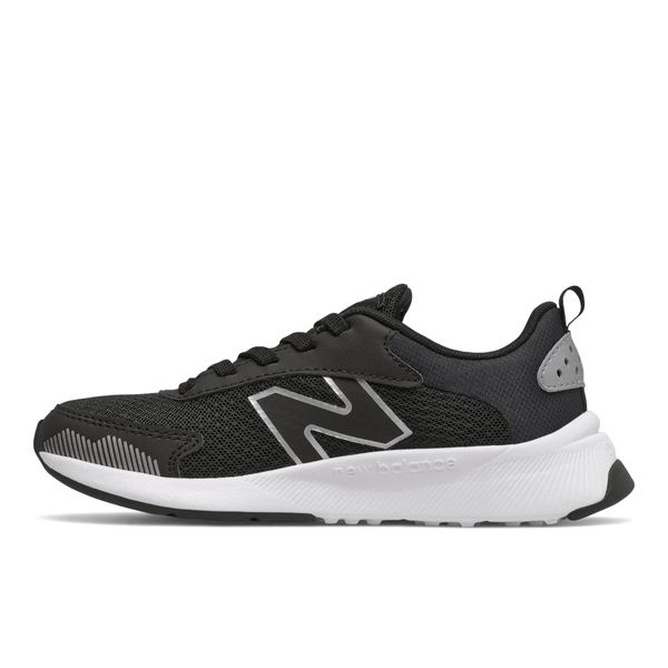 New Balance Kid's Dynasoft 545 V1 Lace-Up Running Shoe, Black/White/Silver Metallic, 6 Wide Big Kid