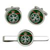 Royal Green Jackets, British Army Cufflinks and Tie Clip Set