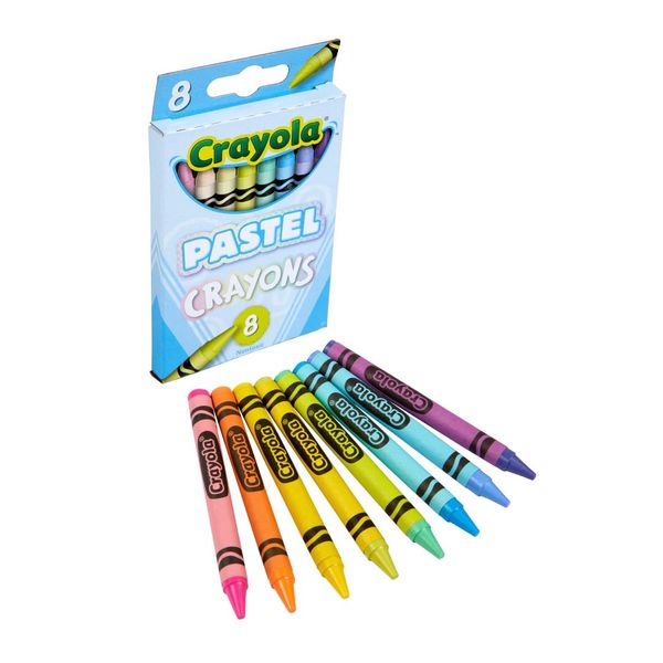 Crayola Pastel Crayons (8ct), Specialty Crayons for Kids, Art Supplies, Pair with Coloring Books, Gift for Kids, Ages 3, 4, 5