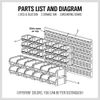 30-Bin Wall-Mounted Storage Rack System - Heavy-Duty Garage Tool Organizer for S