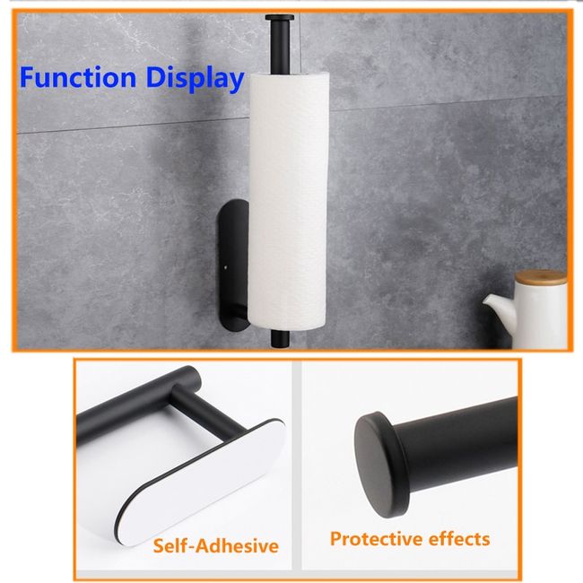 Wall Mount Paper Towel Holder Kitchen Bath Self-adhesive Roll Tissue Hanger  Rack