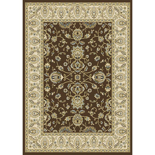Brown Oriental Floral Area Rug 5x8 Persien Border Carpet - Actual 5' 2" x 7' 2"