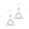 Harry Potter Official Sterling Silver Deathly Hallows Earrings with Crystal Elements