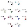 4mm Round Abalone Crystal Sterling Silver Stud Earrings