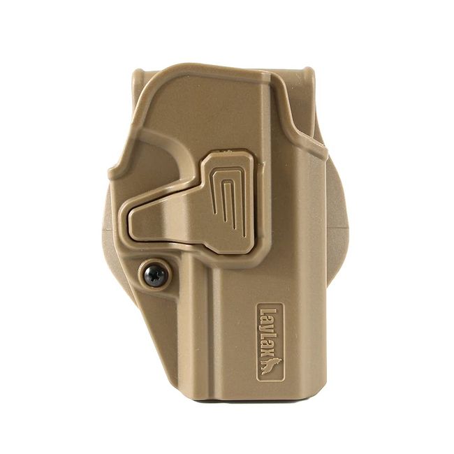 [LayLax] [CQC Holster for SIG SAUER M17] [Right Hand] [Tan] Compatible with SIG AIR PROFORCE M17 CO2 GBB Polymer, One-touch Detachment, Angle Adjustment