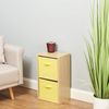 Hartleys 2 Tier Oak Cube Unit - Yellow Storage Boxes