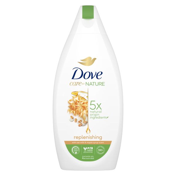 Unilever Dove Care By Nature Replenishing Shower Gel with Oak Milk & Maple Syrup, Body Wash Plant-based Moisturizers to deliver Softer Skin 400ml (13.52 fl oz)