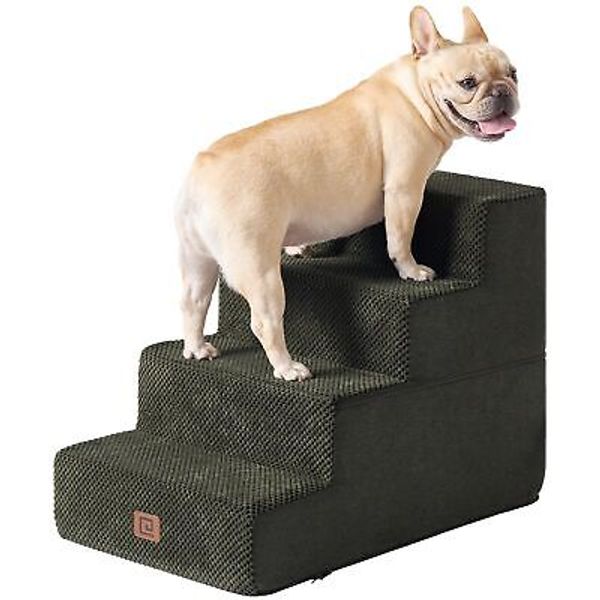 EHEYCIGA Dog Stairs for Bed 18”H, 4-Step Dog Steps for High Bed, Pet Steps