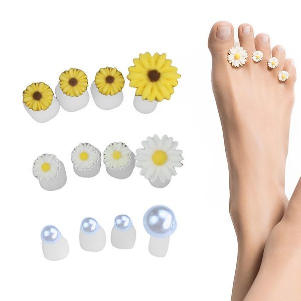 Separatori per Dita Dei Piedi per Pedicure, Separatore Per Unghie, 24 Pezzi Separatori Dita Piedi, Toe Separators, Separatori di Dita, Separatore Per Unghie, Separatori di Punte di Fiori di Margherita