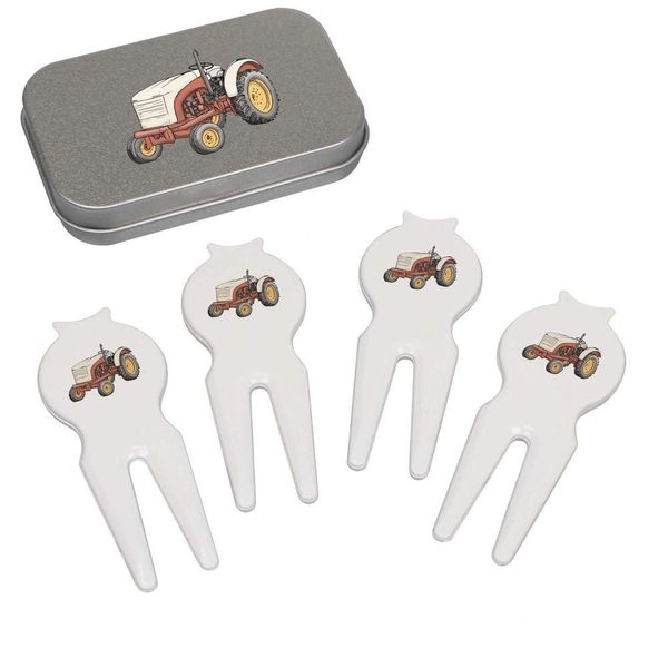 Azeeda 'Mini Tractor' Golf Divot Tool/Repair Fork Gift Set (GO00063788)