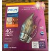Phillips Dimmable LED 40W 300 Lumen Warm Soft White Bent Tip Candle blub 3-pack