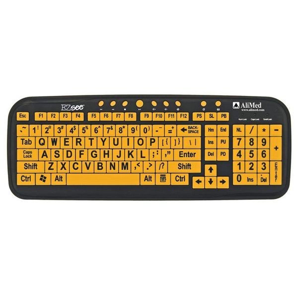 AliMed EZ See Keyboard, Yellow/Black