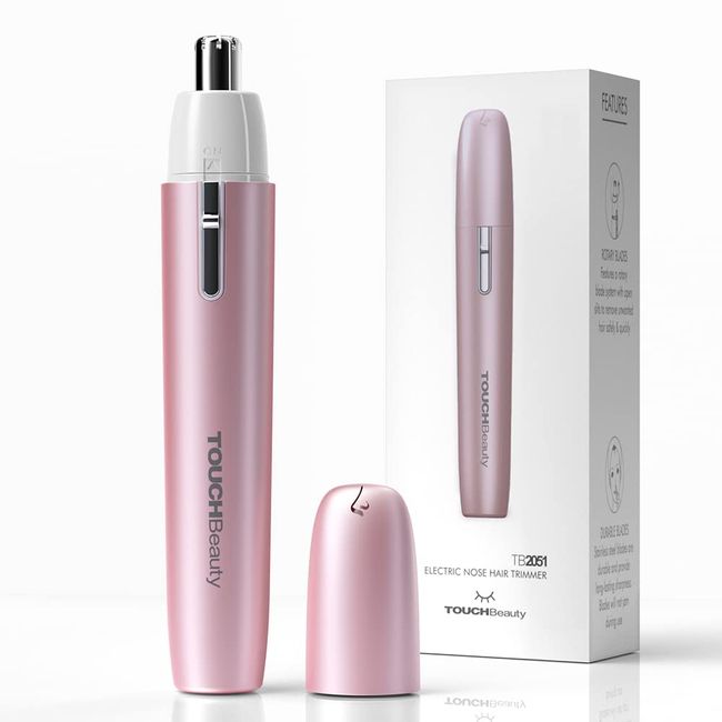 TOUCHBeauty Portable Ear and Nose Hair Trimmer for Women,Nose Hair Clipper,Painless,Battery Powered AG-2051 (Pink)