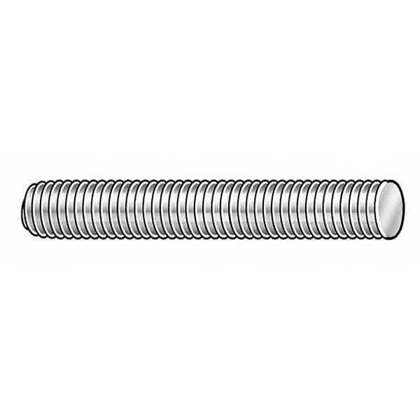 Fully Threaded Stud, 1/4"-20, 2 in, Stainless Steel, 18-8, Plain Finish, 10 PK