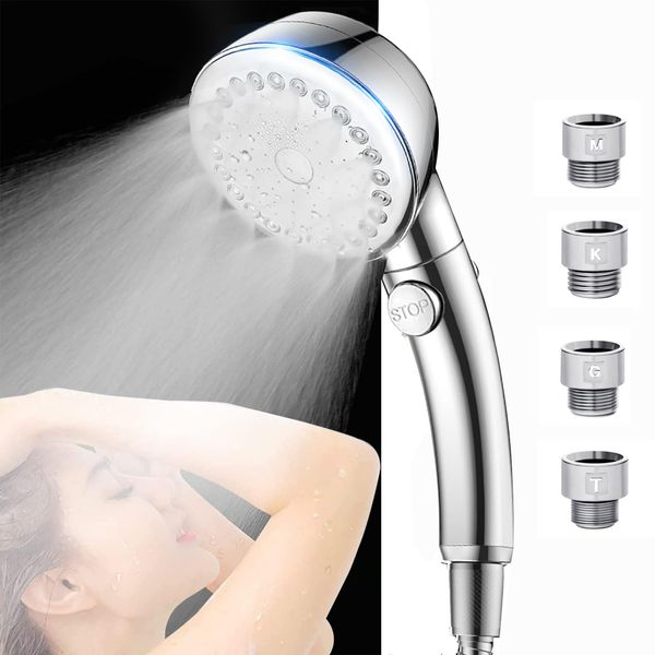 Shower Head, Micro Nano Bubble, 80% Water Saving, High Water Pressure, Popular Ranking, Strong Water Pressure, Moisturizing, Bubble Head, 3 Water Discharge Modes, Pressurization, Hand Stopping