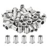 sourcing map 100Pcs Rivet Nuts Flat Head, M10 Stainless Steel 304 Threaded Insert Nuts Knurled Body