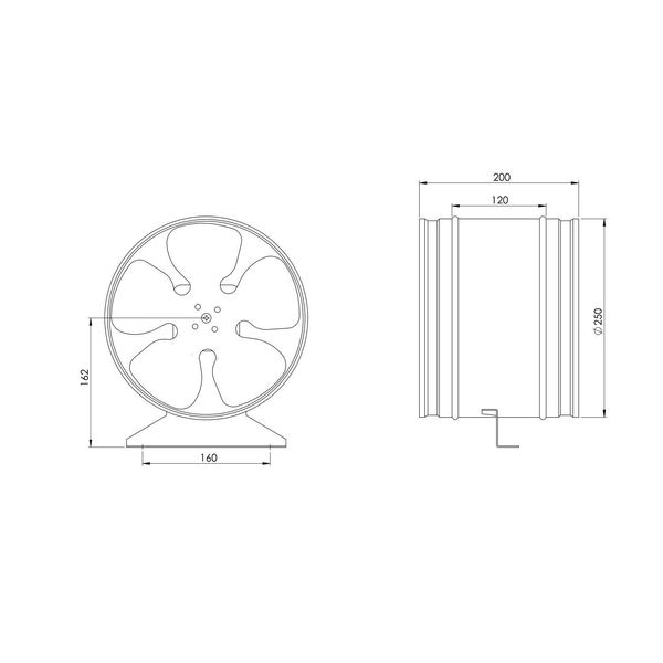 Armar Trading LTD Metal Inline Extractor Fan 250mm / 9.84" with Fitting Bracket Duct Ventilator