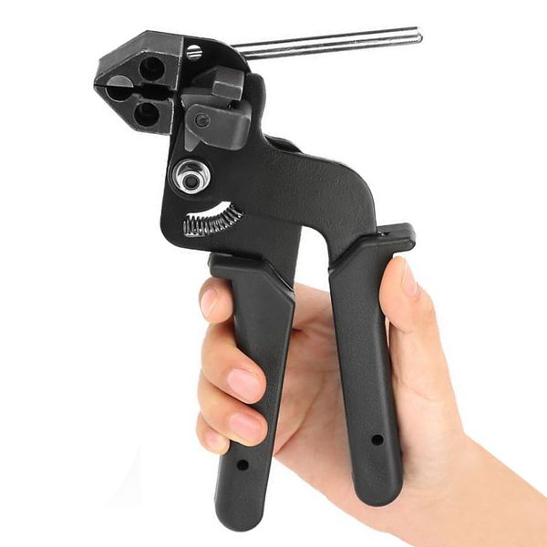 Stainless Steel Zip Ties Cutter,Cable Ties Gun,Zip Tie Tension Tool,Metal Zip Ties Gun for Stainless Steel Cable Ties Cutting(Black)