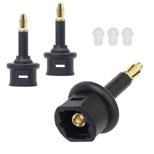 GELRHONR 3.5mm Mini Toslink Adapter Digital Female to Jack Plug Digital Fiber Optic Audio Coupler Pack of 3