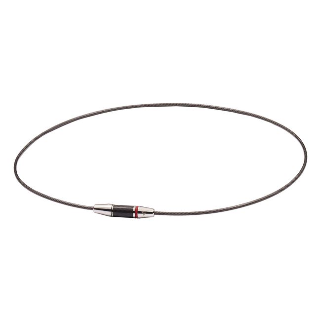 Phiten EXTREME Wire Necklace, RAKUWA Neck, Carbon Silver, 17.7 inches (45 cm)