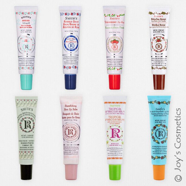 8 ROSEBUD Lip Balm Salve Tube (0.5 oz) - 8 Scent  "Full Set"  *Joy's cosmetics*