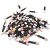 YFFSFDC 100pcs Black Eyeshadow Brush Double Sponge Tip Disposable Makeup Brush Eyeshadow Brush Makeup Tool (Flesh Color)