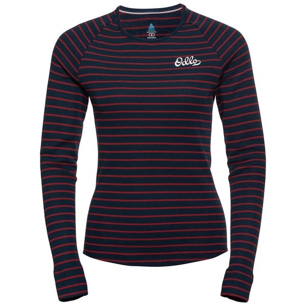 Odlo Damen Active Warm Originals Eco_159271 Funktionsunterwäsche Langarm Shirt, Dark Sapphire - Sundried Tomato, S EU
