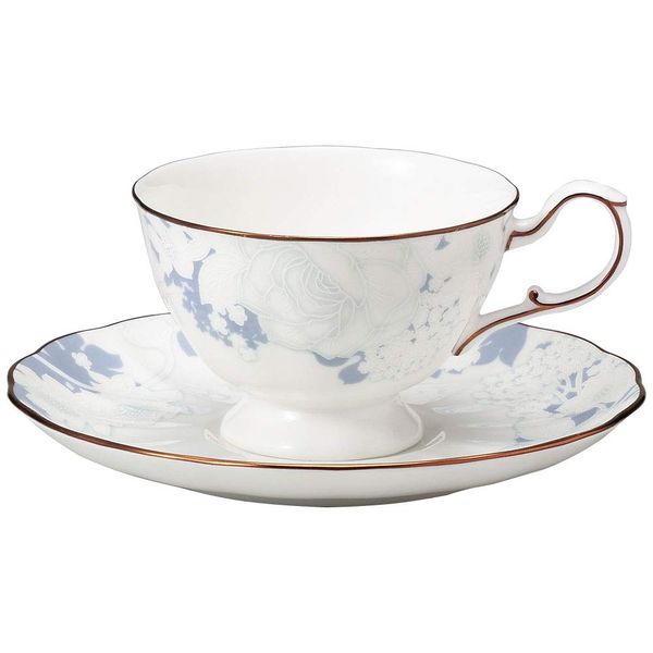 Narumi 52187-6792 Cup Saucer, Rose Blanche, 7.3 fl oz (210 cc), Floral, Stylish, Cute, Elegant, Respect for the Aged Day, Gift, Tea, Coffee, Gift Box Included