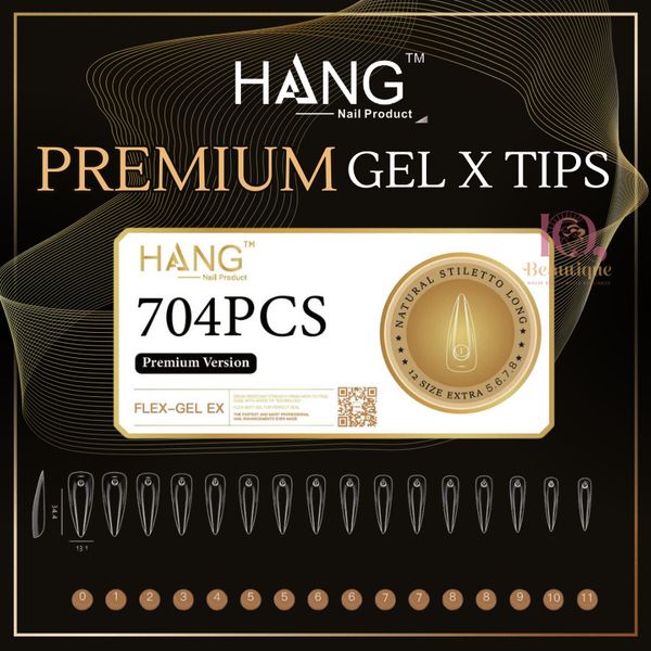 Hang Premium Version Flex-Gel X Tips Box - Stiletto Long (704ct)