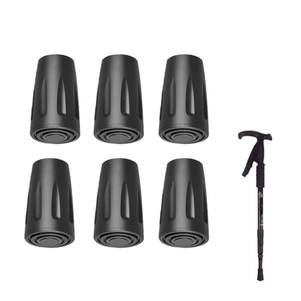 JEOPKO 2 Pcs Walking Stick Rubber Ends, Walking Stick Rubber Tips, Walking Pole Rubber Tips Replacement Rubber Pole Ends Trekking Poles Caps Protectors for Hiking Stick Walking Trekking Poles