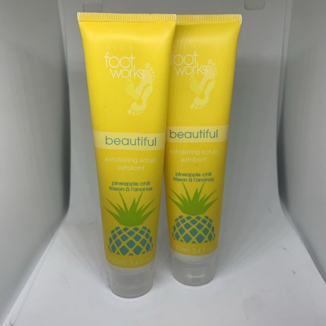 Avon 2016 Foot Works Beautiful Exfoliating Scrub Pineapple Chill Lot of 2 Sealed