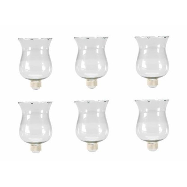 6 Large Clear Glass Votive Candle Holder Cups With Rubber Covered Peg Bottoms