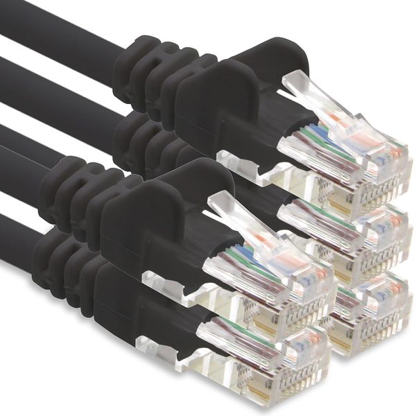 1CONN Network cable CAT-6 cable RJ45 5x 0.25 m - Black