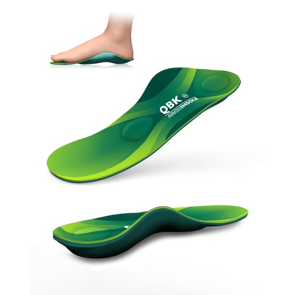 Orthotic Insoles for Plantar Fasciitis, QBK Memory Foam Insoles, Supportive Relief for Achilles Tendonitis, Flat Feet, Bunions, Shin Splints, Foot Pain XXS