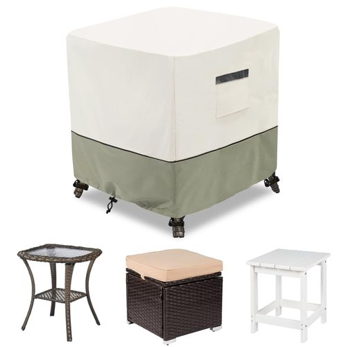 LSongSKY Patio Wicker Side Table Cover,Waterproof Square Patio Small Side Table Cover,Suitable for 3-Piece Outdoor Wicker Patio Bistro Set Side Table,22W x 22D x 18H inch.