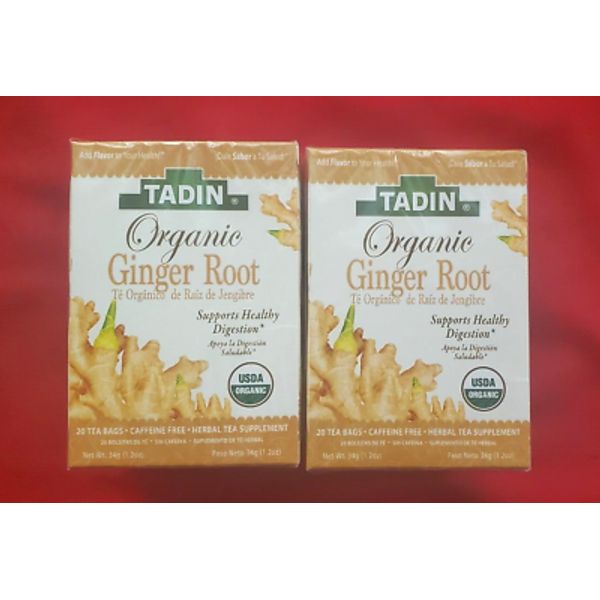 2 PACK  ORGANIC GINGER ROOT SUPPORT HEALTHY DIGESTION(40 BAGS)