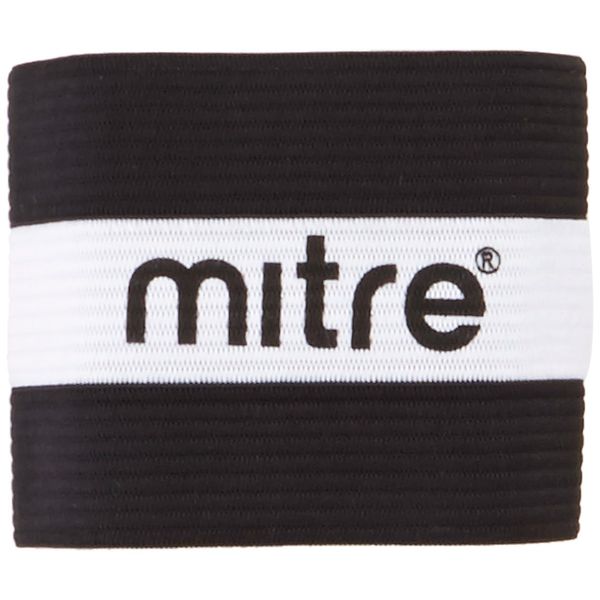 Mitre Men's Captain Arm Band, Black (Black/White), Small