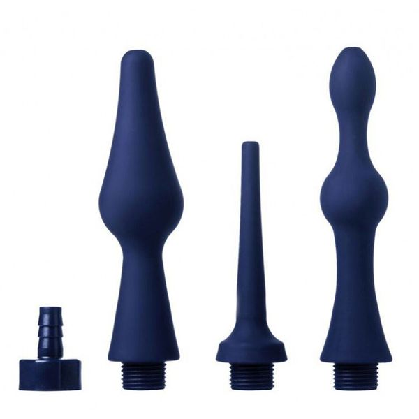 Universal Silicone Enema Douche Attachment Set Colon Cleanser Nozzle KIT