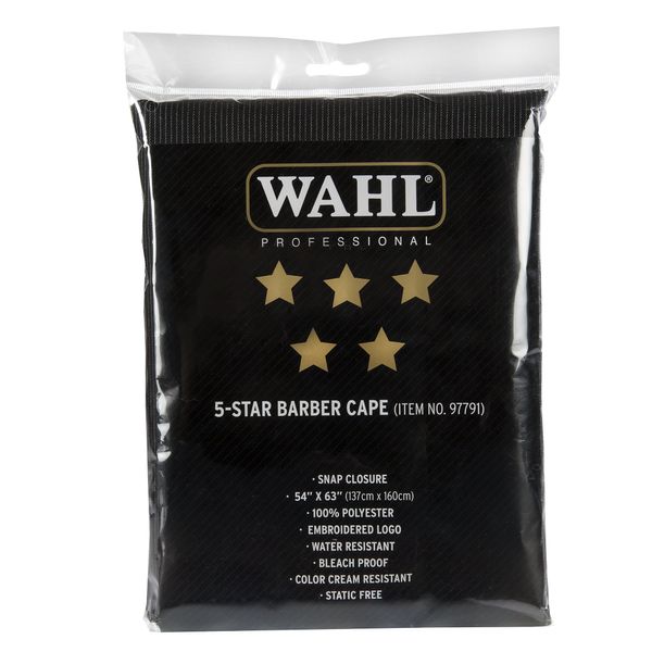 Wahl Professional 5 Star Barber Cape #97791 – Great for Professional Stylists and Barbers – Polyester – Snap Closure