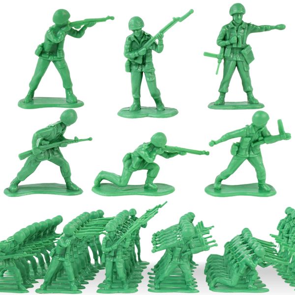 AMOR PRESENT 80PCS Army Men Action Figures, 2" Army Men Toy Soldiers Green Military Toys Playset for Birthday Gift