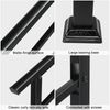 Matte Black Adjustable 1-3 Steps Stair Handrail, Outdoor Stair Railing