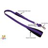 CuteNFuzzy Padded Double Handle Leash with Warranted Replaceable Snap, Black, 1" by 6'