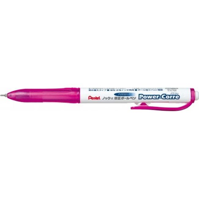 Retractable Correction Ballpoint Pen, Power Colle [Pink] XZL15-WP