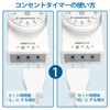 Outlet with Timer, Automatic On/Off, Automatic Lighting, 11 Hour Type, Direct Outlet Connect, White, Automatic Dial, Indoor, Energy Saving, Easy Operation, Large Screen, Genuine Power Timer, Outlet