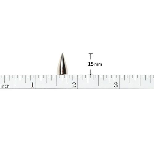 DYWISHKEY 100pcs 15mm Bullet Cone Spike and Stud Metal Screw Back for DIY Leather-Craft