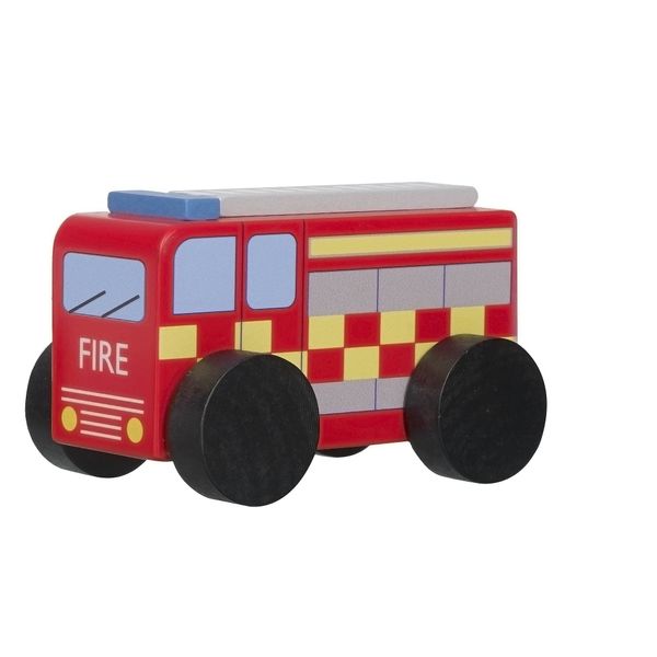 My First Fire Engine - Wooden Emergency Vehicles, Toy Cars - Wooden Toys 1 Year Old and Toddler Toys - Fun Educational Small World Toys, Early Development & Activity Toys by Orange Tree Toys